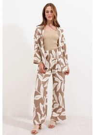 Resim Bigdart Gabria Desenli Kimono Takım Vizon 