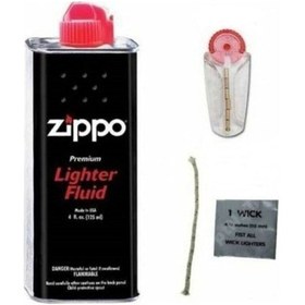 Resim Zippo Benzin Çakmak Taşı ve Fitil 3 Parça Set 