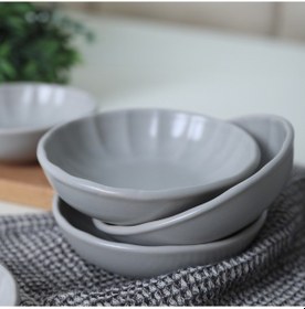 Resim Keramika Mat Gri Sirius Çerezlik / Sosluk 12 Cm 6 Adet 995 