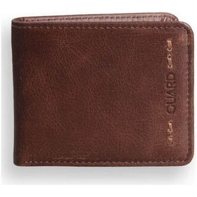Resim Guard Leather Guard Antik Kahverengi Spor Özel Dikiş Desenli Deri Erkek Cüzdanı Çok Renkli 