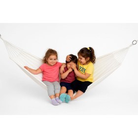 Resim Toptancı Amca Taşınabilir File Çantalı Katlanabilir Salıncak Hamak Seti - 120x180 cm, 6 m İp Dahil, Bej Kumaş 