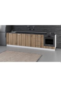 Resim Minar 300 Cm Mutfak Dolabı Beyaz Dore 300-D10-Alt Modül Beyaz 