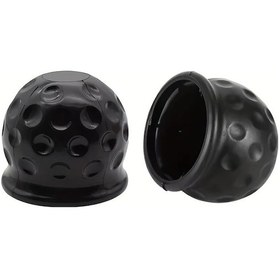 Resim Cordial 2 Adet Dayanıklı Siyah Kauçuk Çekme Kancası Koruyucu Kapağı 50mm Römork Aksesuarı 