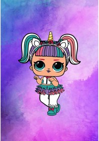 Resim Dijital Baskılı Mor Lol Bebek Desen Dekoratif Yıkanabilir Kaymaz Taban Çocuk Halısı Çok Renkli 