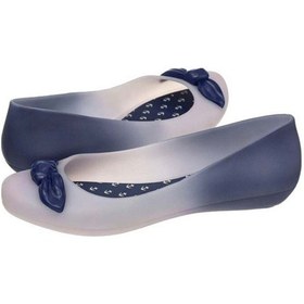 Resim Mel By Melissa Pop V 32113 Beige Blue Kadın Ayakkabı Lacivert Şefaf Renk Detaylı Pvc Kokulu Babet Bej 