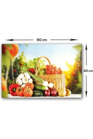 Resim Decorita Sebze Sepeti | Cam Ocak Arkası Koruyucu | 40CM x 60CM 