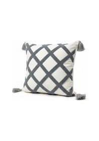 Resim Bohem Özel Tasarım Dekoratif Yastık Kırlent Kılıfı 2 Adet Gri 