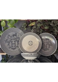 Resim Konyax Honey Gri 24 Parça Yemek Takımı 6 Kişilik Çok Renkli 