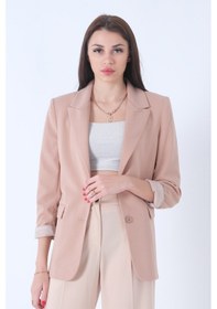 Resim Feminist Bej Vatkalı Astarlı Blazer Ceket 0105110.55 Bej 
