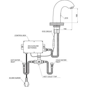 Resim Gpd Fotoselli Çift Su Girişli Lavabo Bataryası FLB10 