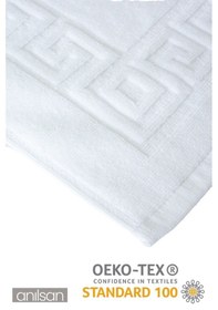 Resim Beyaz Ayak Havlusu - 50x70 Cm, 245 Gr, %100 Pamuk, Spa Ve Otel Banyo Paspası, Günlük Kullanıma Uygun Beyaz 