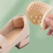 Resim 2 Çift 4 Paket Kendinden Yapışkanlı Topuk Pedleri, Bej, Siyah ve Kahverengi - Hipoalerjenik Polyester, Kaymaz ve Anti-Blister Tabanlık, Çok Büyük Ayakkabılar İçin Tabanlık 