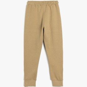 Resim Koton Jogger Eşofman Altı Beli Bağlamalı Paçaları Fermuar Detaylı Pamuklu Deve Tüyü 5wkb40153tk Taba 