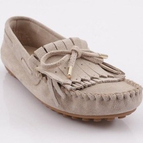 Resim Dgn K118 Kadin Püskül Detayli Loafer Ayakkabi K118-1774-R1920 Vizon Süet 