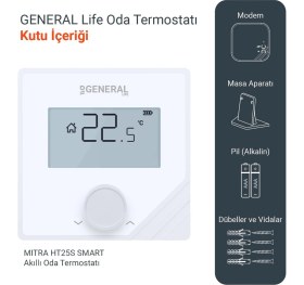 Resim General Life Mitra HT25S RF SMART Kablosuz Wi-Fi Akıllı Oda Termostatı 