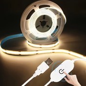 Resim COB Işık Şeridi USB Arayüzü, Dokunmatik Kontrol Gece Lambası, Bilgisayar Işığı, Uzun Basma Ayarlanabilir, Genişletilebilir Esnek Yapıştırma Lamba Şeridi Dikiş Makinesi Işığı, Dolap Işığı, Makyaj Aynası Işığı, Makyaj Masası Işığı, Yüzen Yatak Işığı, TV Arka Plan Işığı, Kanepe Işığı 