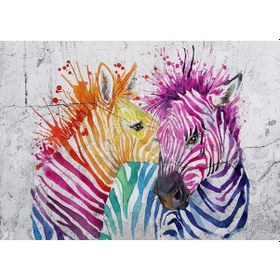 Resim Renkli Zebralar Duvar Kağıdı (361174423) 
