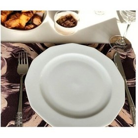 Resim 4lü Set Siyah Krem Keten Kumaş Dikdörtgen Amerikan Servis Tabak Altlık - Runner Supla 38x27 Cm Çok Renkli 