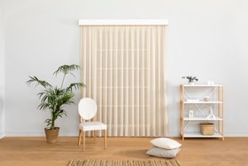 Resim KETEN FOLDED TÜL BEJ RENGİ 1-2 SEYREK PİLE 260 CM 350 