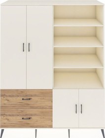 Resim Kronos Gardrop 7 Raflı 2 Çekmeceli Tek Askılı 176x59x221 Aytaşı-aytaşı/çam Aytaşı/çam 