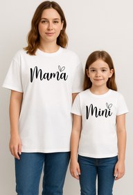 Resim SVART WEAR MAMA MINI Anne Kız Kombin Tişört Takımı T-Shirt Twin Anne Kız Çocuk Oversize MAMA MINI (TEKLİ FİYAT) 