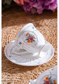 Resim Acar Shırley 6 Kişilik Porselen Kahve Fincanı Takımı - 90 Ml renkli 