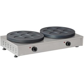 Resim OMAKE Teflonlu 7 Bölmeli İkili Krep Makinesi, Elektrikli 