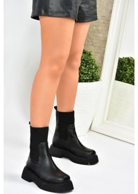 Resim Fox Shoes Siyah Kalın Tabanlı Günlük Kadın Bot L610130209 