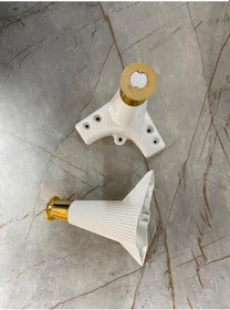 Resim Çizgili Beyaz Gold Plastik Ayak 15 Cm Baza Koltuk Sehpa Dolap Ayağı 4 Adet Beyaz Diğer 