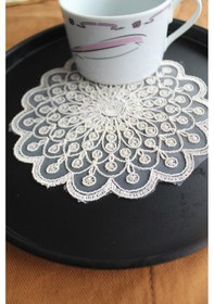 Resim 6 Adet Fransız Tarzı Modern Gold Nantes Bardak Altlığı Beyaz 