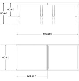 Resim Hakay Katlanır Bahçe Masası - 75X228 Cm, Ham Naturel Renk 