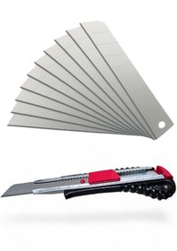 Resim Welder Profesyonel Maket Bıçağı Aliminyum Ergonomik Gövde, Otomatik Kilitli, 10 Adet Yedek Bıçak Hediyeli Keskin Ve Dayanıklı 