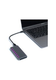 Resim Dark USB 3.2 Gen2 Type C - M.2 NVMe & NGFF SATA SSD RGB LED 