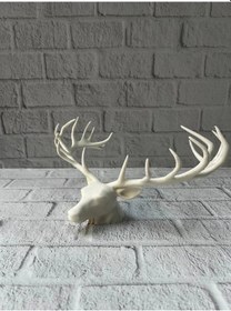 Resim Bfs Dekoratif Geyik Başı Heykel 25 Cm Modern Minimal Tasarım 