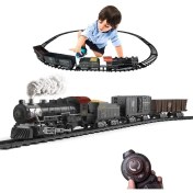 Resim Elektrikli Tren Seti ,buhar, Ses ve Işıklar, Vagonlar ve Raylar ile Uzaktan Kumandalı Tren Oyuncağı 