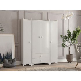 Resim Patiko Swing Bdlp 050 4 Kapılı Dolap Beyaz 