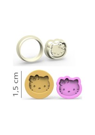 Resim Hello Kitty Kurabiye, Bisküvi, Kolye Ucu, Mühür Kalıp Seti - 1,5 Cm 