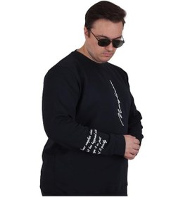 Resim Starbattal Büyük Beden Bisiklet Yaka Sweat Double Face 25707 Lacıvert Lacivert 