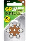 Resim GP ZA312 (GPZA312-D6) PR41 1.4V İşitme Cihazı Pili 6'lı 