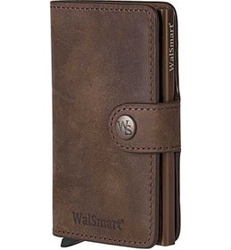 Resim Walsmart Mini Crazy Akıllı Mekanizmalı Cüzdan Hakiki Deri 