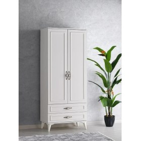 Resim Sivas Gözde Mobilya Irmak 2 Kapılı 2 Çekmeceli Gardrop Elbise Dolabı 80X48X195CM 