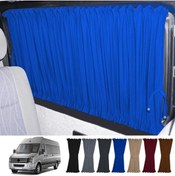 Resim Oto Pandami Volkswagen Crafter 1.nesil Uzun Şase 2006-2016 Uyumlu Mavi Raylı Oto Perde Takımı 
