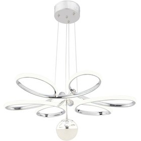 Resim Krom Lüks 3 Renk Ledli Kumandalı Çiçek Avize Beyaz 