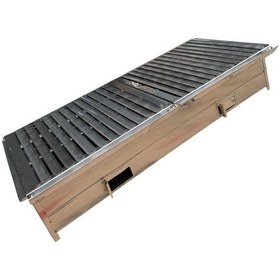Resim Paslanmaz Kömürlü Mangal 40 X 90 Cm Masaüstü Gri 