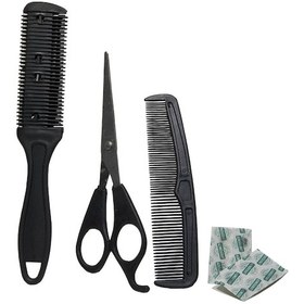 Resim Paradise Kuaför Seti Jiletli Tarak + Saç Kesme Makası + Tarak + Jilet 4'lü 