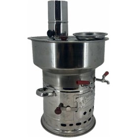 Resim Paslanmaz 304 Çelik 7 L Çift Hazneli Demlikli Semaver 