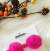 Resim Derinkids Fuşya Ponpon Bebek Bandana 