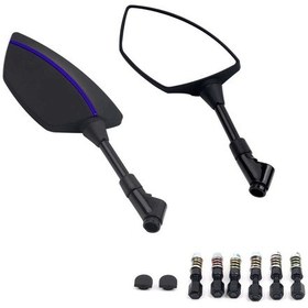 Resim Motosiklet Ayna 426 Mavi Şeritli Üniversal 8-10 Mm Uyumlu Marka Model Fark Etmez Diğer 
