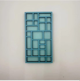 Resim Willowhaven Mavi Mini Takı Sergi Kutusu El Yapımı Geri Dönüştürülmüş Ahşap Çok Bölmeli Organizatör 