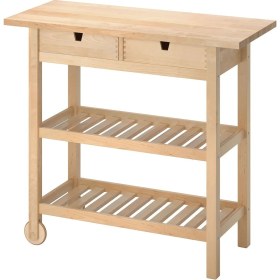 Resim IKEA Çekmeceli Mutfak Servis Arabası Meridyendukkan Huş Ağacı 100X43X90 cm Förhöja 100X43X90 cm Raf Sistemli 